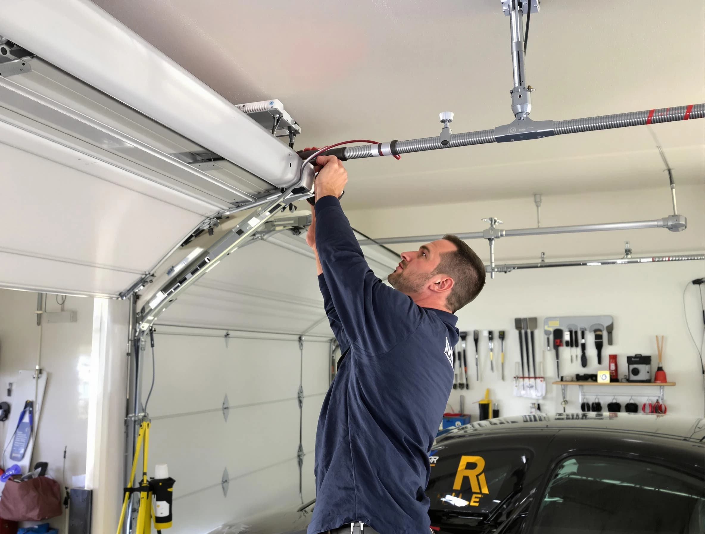 Center Point Garage Door Repair technician performing garage door cable repair in Center Point