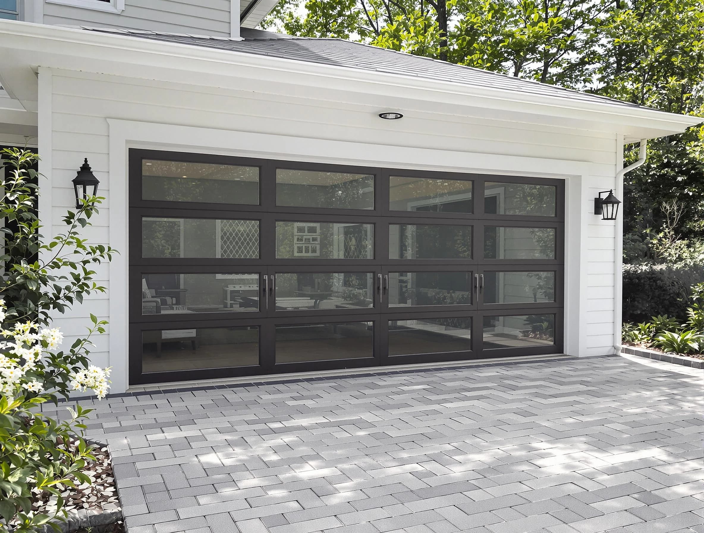 Center Point Garage Door Repair design specialist presenting custom garage door options to Center Point homeowner