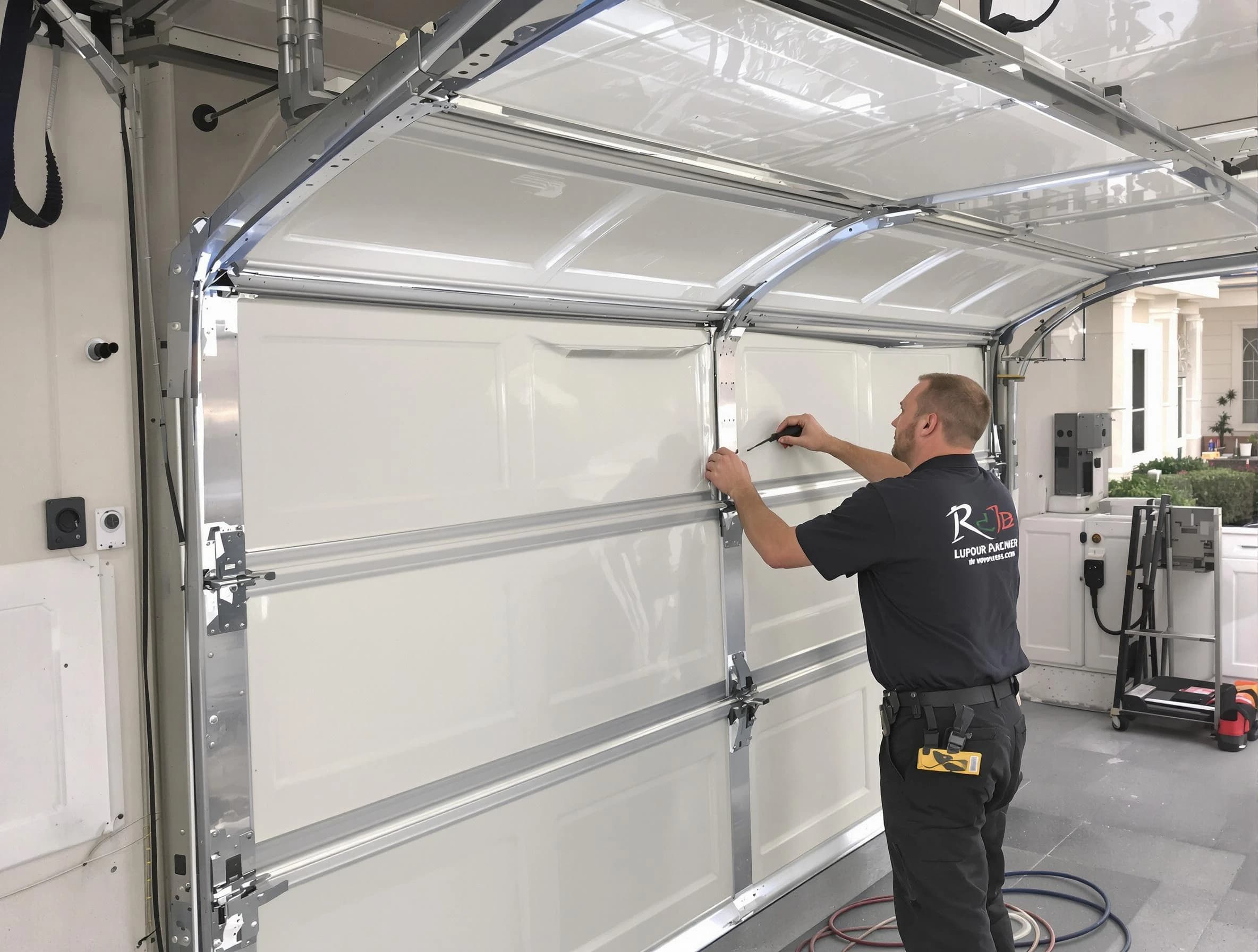 Center Point Garage Door Repair professional performing panel repair in Center Point