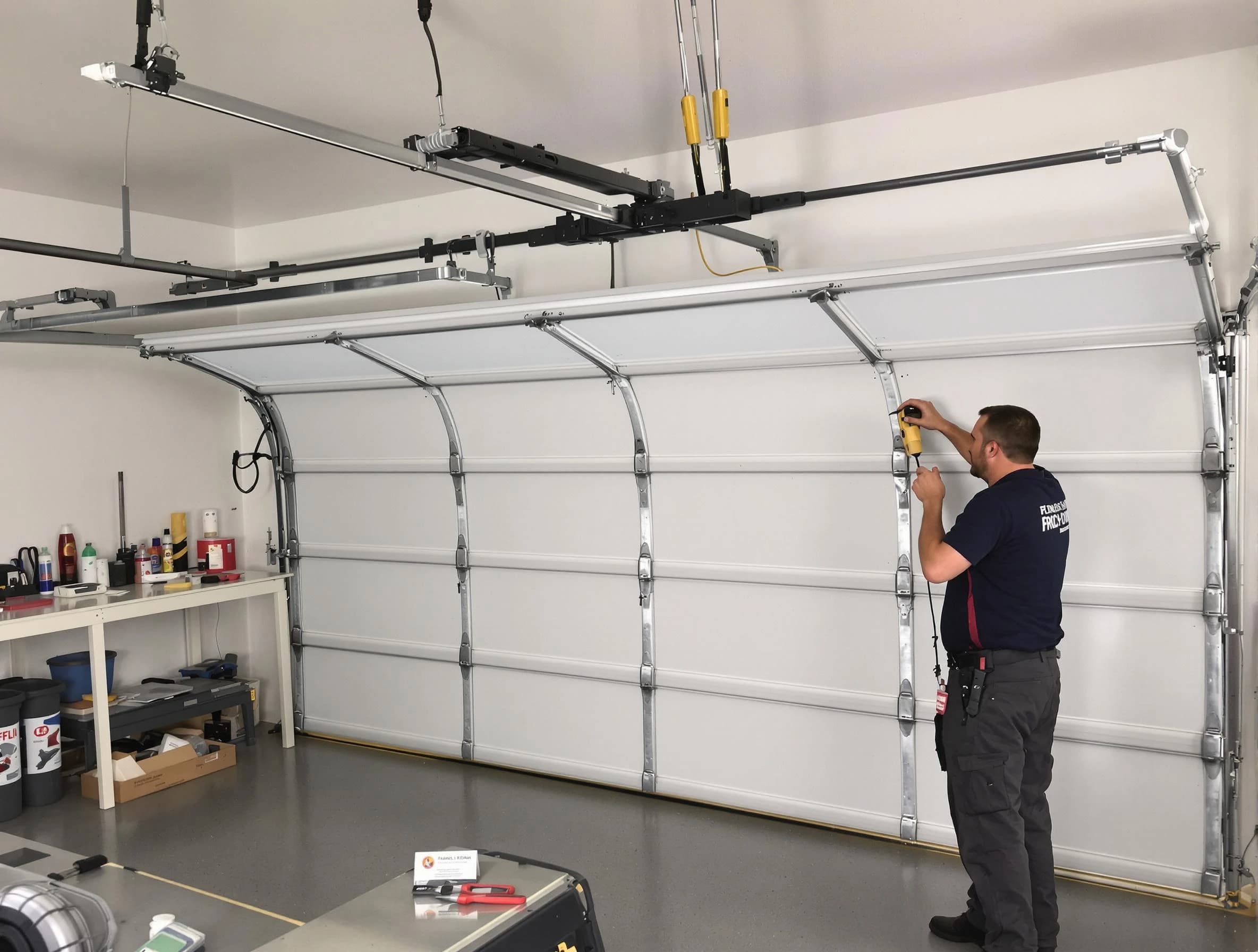 Center Point Garage Door Repair certified technician performing overhead door system repair in Center Point
