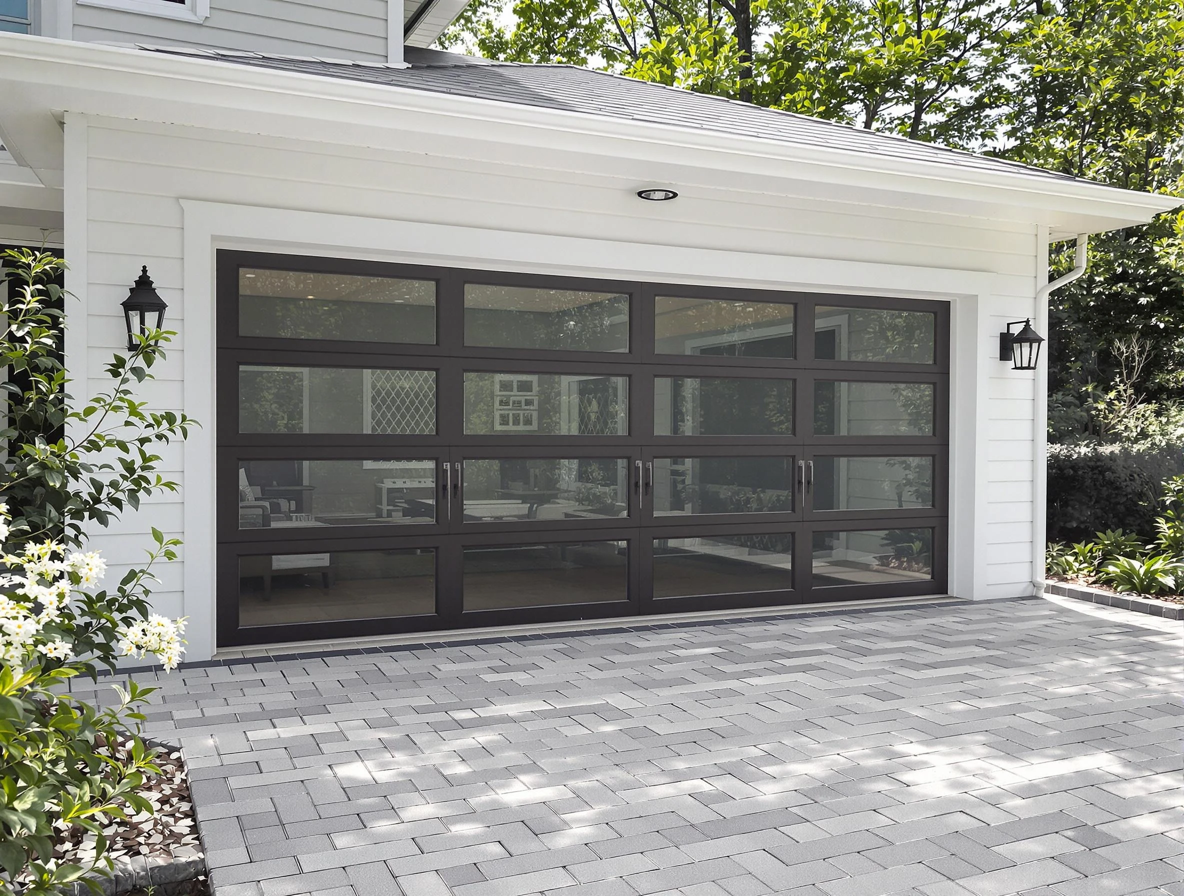 Center Point Garage Door Repair design specialist presenting custom garage door options to Center Point homeowner